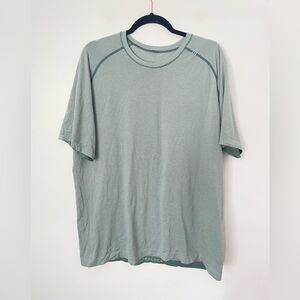 Lululemon Men’s Metal Vent Tech Short Sleeve Shirt Green White Stripe XL